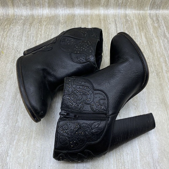 Diesel Womens Guadalupy Ankle‎ Boots Womens US 6 Black Leather Booties EU 36 - Picture 6 of 11